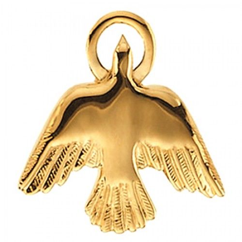14k Yellow Gold Holy Spirit Dove Pendant - 15.00 Mm