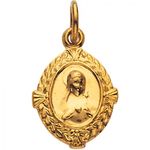 14k Yellow Gold Heart of Mary Medal - 12.00 X 09.00 Mm