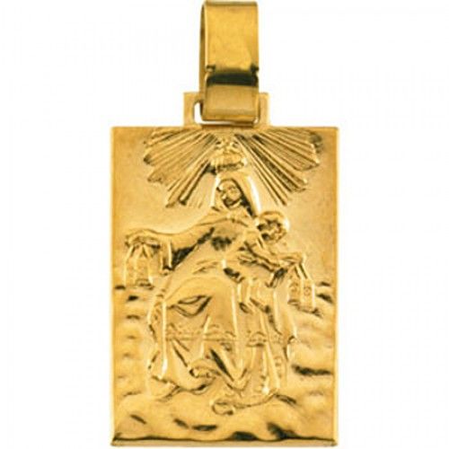 14k Yellow Gold Our Lady of Mt. Carmel Medal - 19.40mm