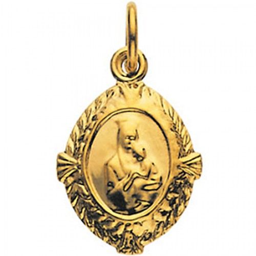 14k Yellow Gold Lady of Perpetual Help Medal - 12.00mm