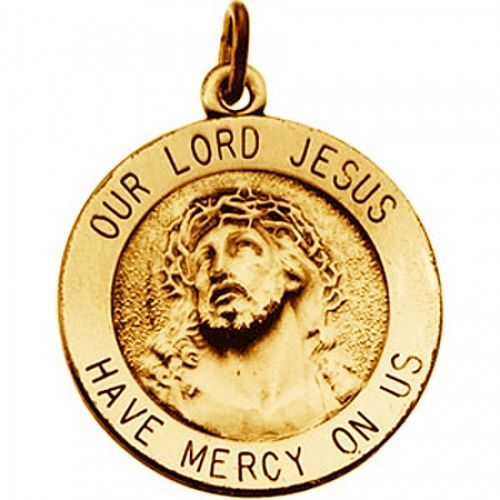 14k Yellow Gold - Our Lord Jesus Medal - 18.25 Mm