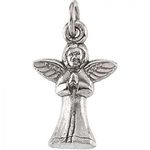 New 14k White Gold Praying Angel Pendant - 21mm