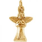 New 14k Yellow Gold Praying Angel Pendant - 21mm