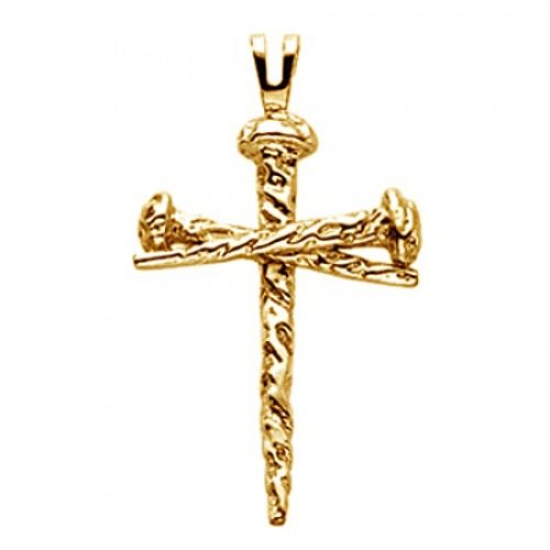 New 14k Yellow Gold Christian Cross Pendant - 29mm