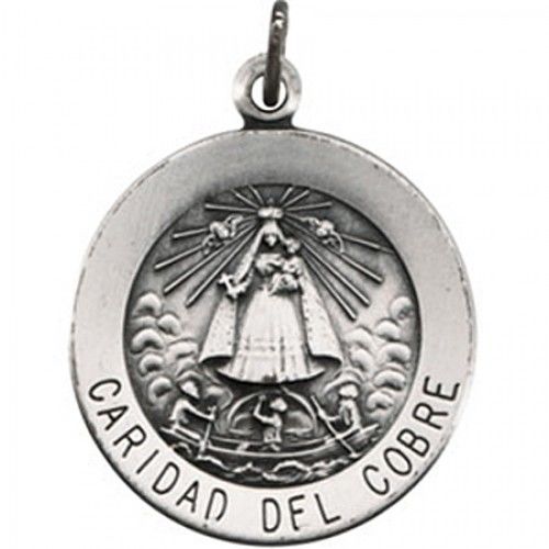 New Sterling Silver Caridad Del Cobre Pendant - 21mm