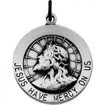 New Sterling Silver Jesus Have Mercy Pendant - 21mm