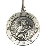 Unisex Our Lady of Mount Carmel Pendant Sterling Silver