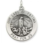 Unisex Our Lady of Fatima Pendant Sterling Silver New