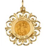 Unisex St. Anne Pendant Medal 14k Yellow Gold