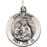 Unisex St. Anne Pendant Sterling Silver Medal New
