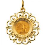 Unisex St. Francis Pendant 14k Yellow Gold Medal
