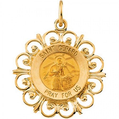 Unisex St. Gerapendant Pendant Medal 14k Yellow Gold