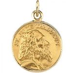 14k Yellow Gold St. Jude Thaddeus Pendant Medal 15.25mm