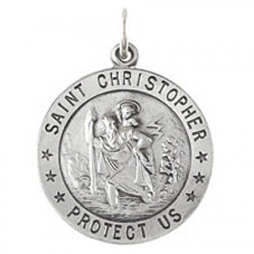 Sterling Silver St. Christopher Pendant Medal 22.00 Mm
