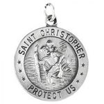 Sterling Silver St. Christopher Pendant Medal 18.00 Mm