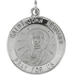 Sterling Silver St. John Neuman Pendant Medal 18.25 Mm