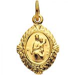 14k Yellow Gold Scapular Medal - 12.00 X 09.00 Mm