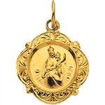 14k Yellow Gold Scapular Medal - 12.14 X 12.09 Mm