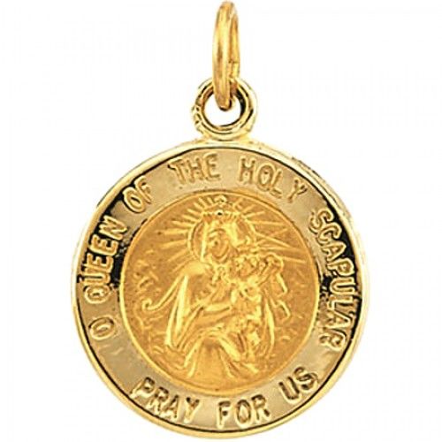 14k Yellow Gold Scapular Medal - 12.00 Mm