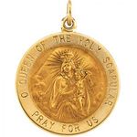 14k Yellow Gold Scapular Medal - 22.00 Mm