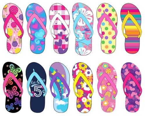 Girls Patterned Flip Flops Case Pack 72