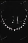 Prima Donna Rhinestone Diamond Off White Pearl Prom Wedding Necklace Earring Set