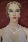 Goddess Crystal Rhinestone Circle Wedding Necklace Earring Bridal Jewelry Set