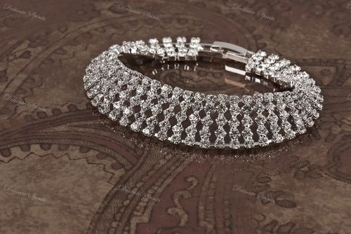 5 Row Crystal Rhinestone Bridal Prom Bridesmaid Party Wedding Bracelet Jewelry