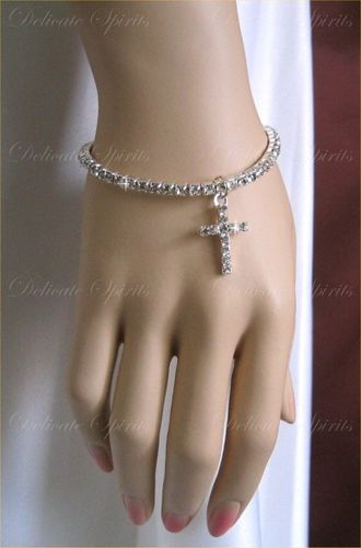 Crystal Rhinestone Stretch Bridal Flowergirl Wedding Prom Bridesmaids Bracelet