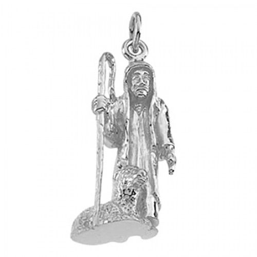 Sterling Silver Shephard Pendant 18mm - Religious