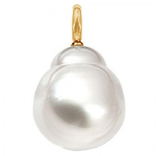18k Yellow Gold - 15.0mm Cultured Pearl Pendant New