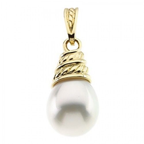 New 18k Yellow Gold - 11.0mm Cultured Pearl Pendant