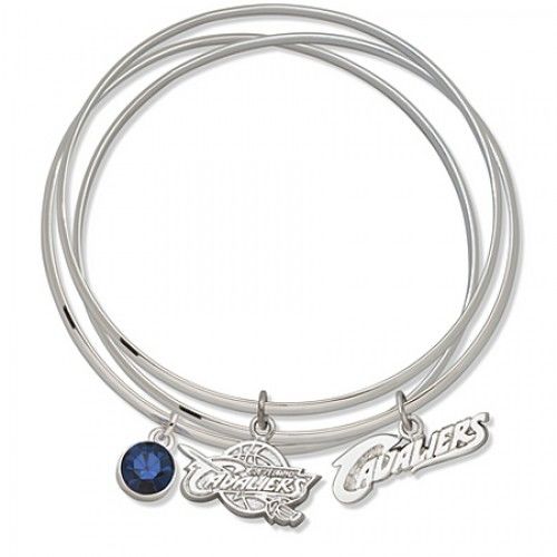 Blue Crystal Cleveland Cavaliers Bangle Bracelet Set