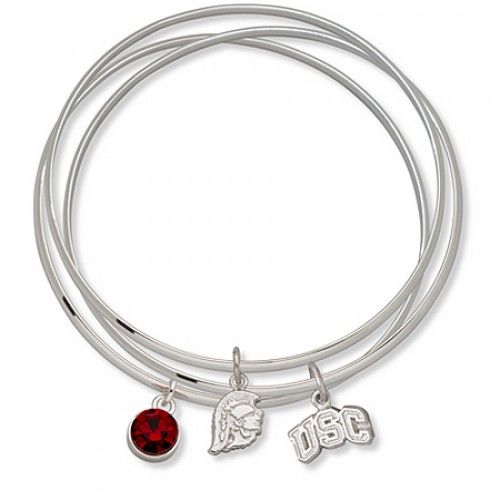 Red Crystal Southern California Bangle Bracelet Set