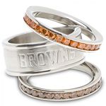 Stainless Steel Cleveland Browns Stacked Ring Set New
