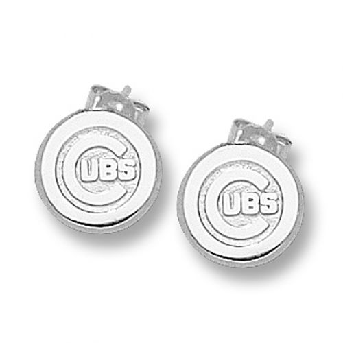 Ladies Sterling Silver Chicago Cubs Post Earrings
