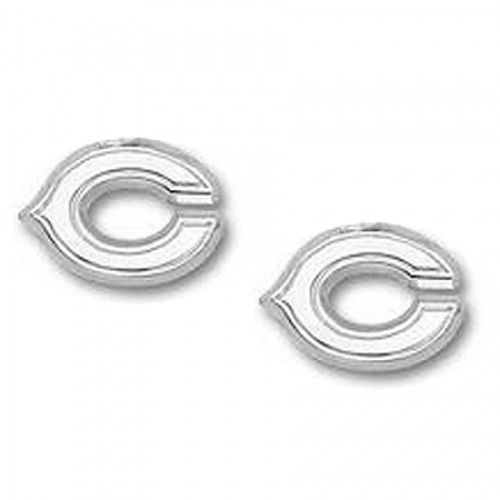 Ladies Sterling Silver Chicago Bears Post Earrings