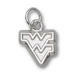 Sterling Silver West Virginia ""Wv"" Outlined Pendant