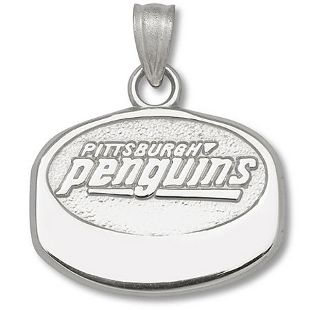 Sterling Silver Pittsburgh Penguins Puck Pendant