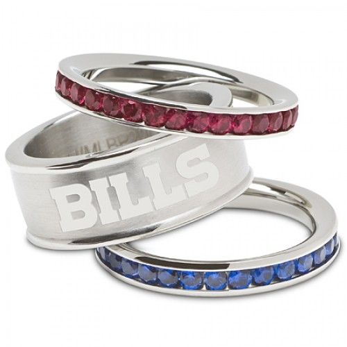Stainless Steel Buffalo Bills Team Logo Ring Set