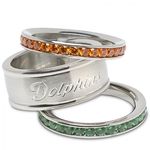 Stainless Steel Miami Dolphins Stacked Logo Ring Set