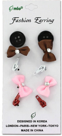 5-Pack Earrings in Neopolitan Colors Case Pack 24