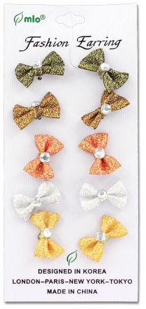 5-Pack Earrings: All Bows Case Pack 24