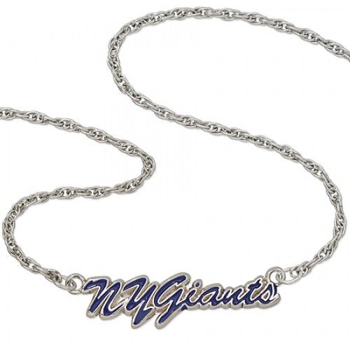 Nfl New York Giants Script Necklace Enamel & Silver