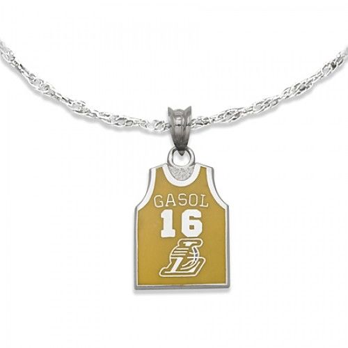 #16 Gasol Jersey Enamel Pendant Nba Los Angeles Lakers