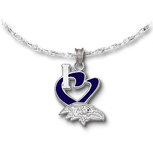 I Heart Ravens Enamel Pendant - Nfl Baltimore Ravens