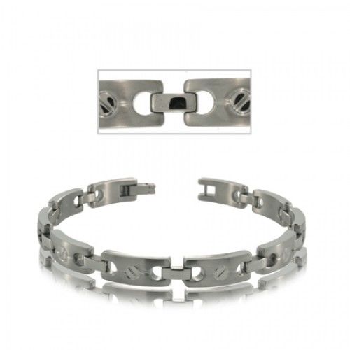 Mens Bracelet Stainless Steel with Screw Links New