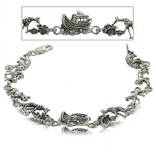 Noah'S Ark Christian Bracelet in Sterling Silver