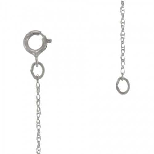 Serpentine Chain Necklace 10k White Gold Spring Clasp