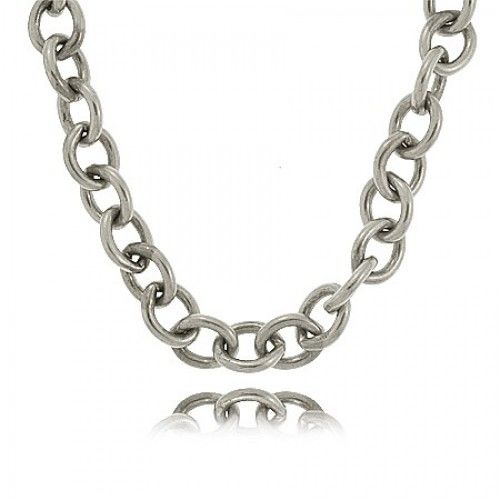 Sterling Silver Necklace with Toggle Clasp - Solid Link